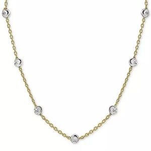 NWT New Giani  Bernini 18” Station Bead 18k Plated over Sterling Silver Necklace